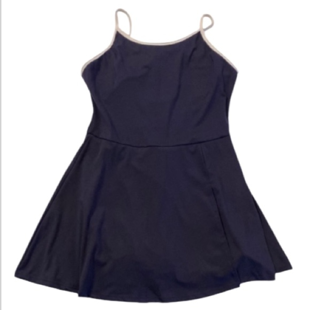 Luna Navy Blue Sleeveless Swim Dress size large